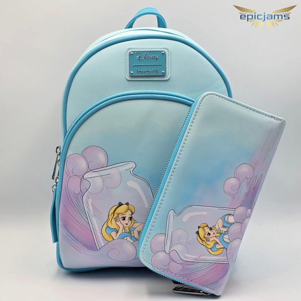 Loungefly Disney Alice in Wonderland Alice in Bottle Mini Backpack & Wallet Set